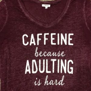 Adulting coffee love graphic tee